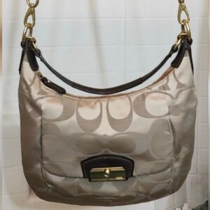 NWOT Authentic Coach Kristin Op Art Sateen 2 Way Hobo Bag